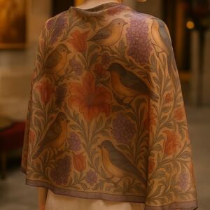 Boho William Morris Style Shawl/Scarf, Original Design, NWT, 50X50